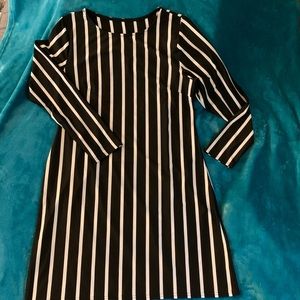 Black striped dress